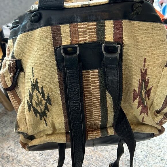 Aztec print woven backpack as is main image 4